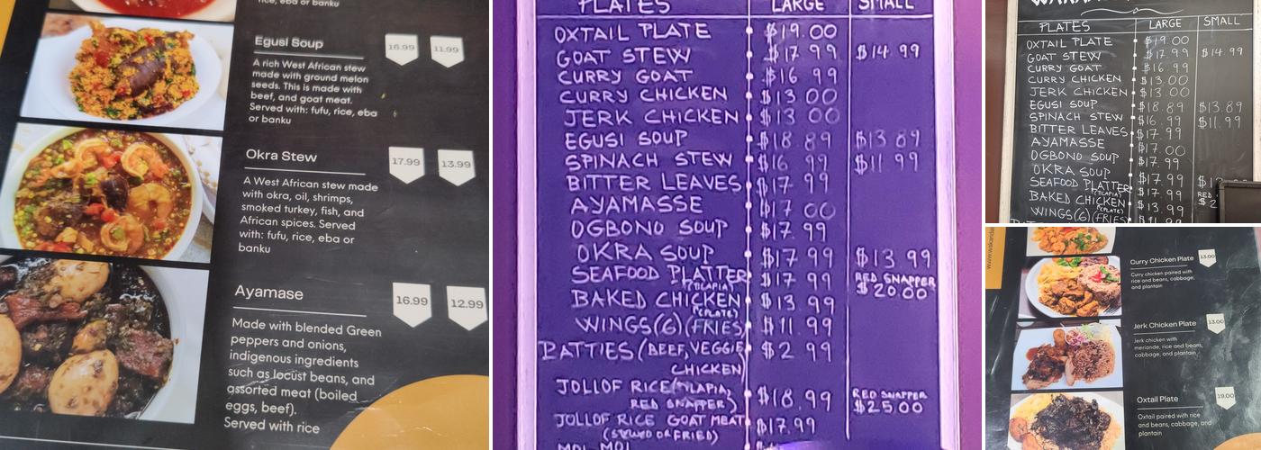 Wakanda Lounge Bar & Restaurant Menu