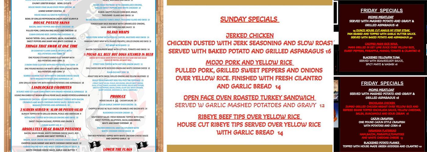 Salty Dogs Steamer and Bar Menu