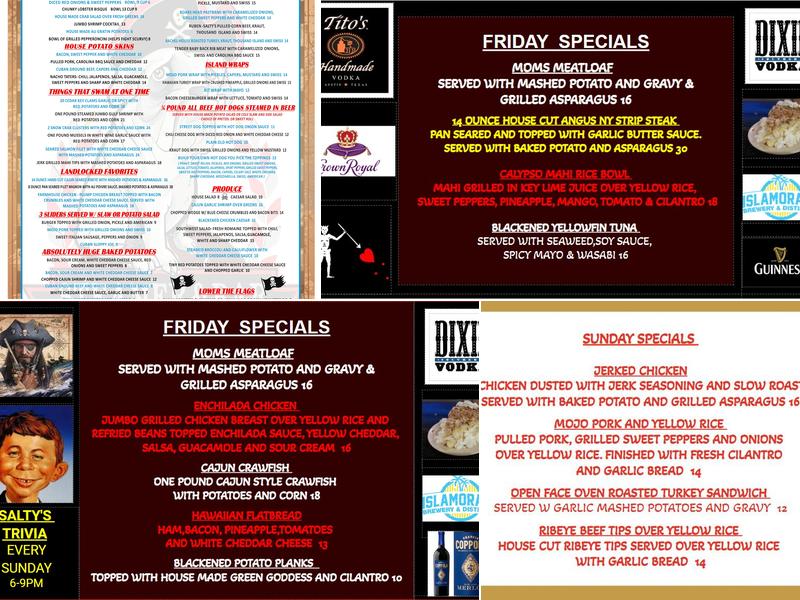 Salty Dogs Steamer and Bar Menu