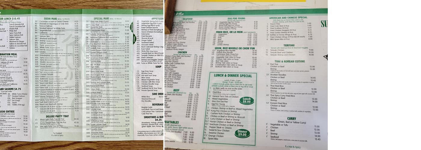 Sushi Ichiban Towson Menu