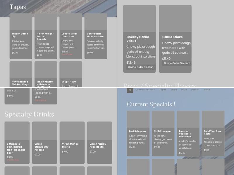 County Line Fire Menu