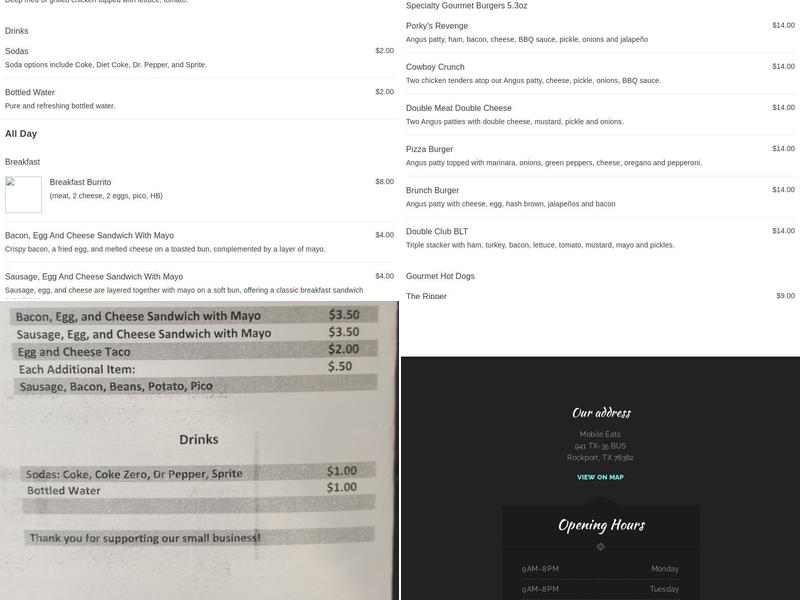 Mobile Eats Menu
