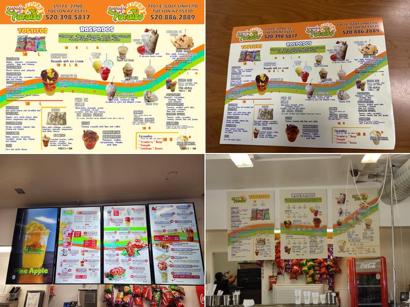 Raspados El paraiso Menu