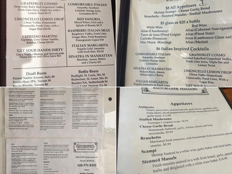 Giuseppe's Menu