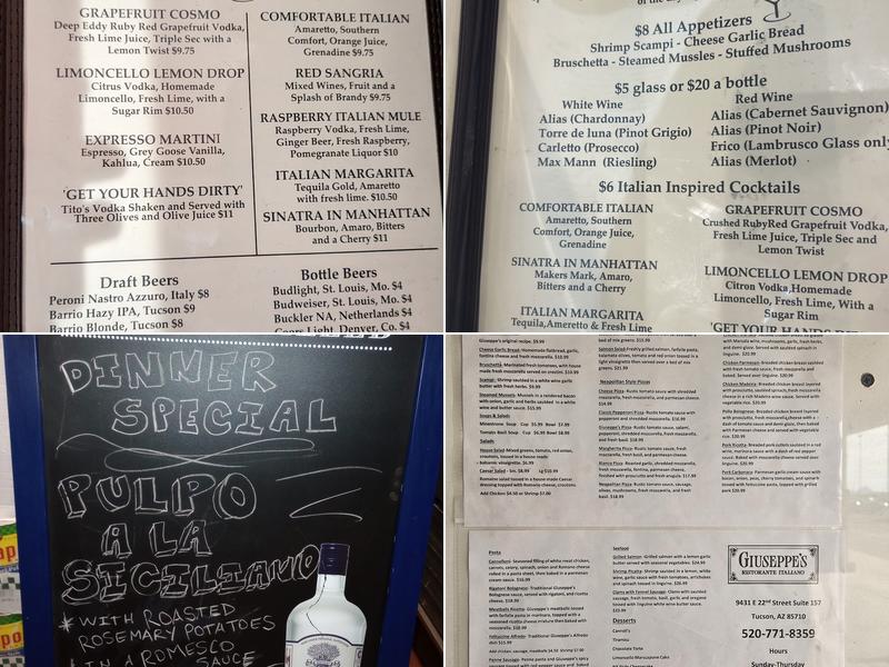Giuseppe's Menu