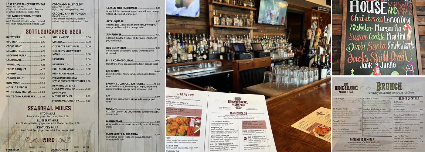 The Brick & Barrel Kitchen + Bar Menu
