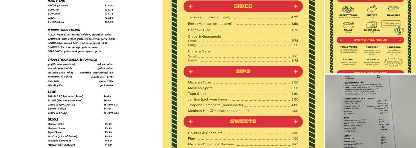 Tacos Diablo East Chatham Menu