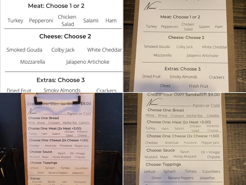 The Loading Dock Menu