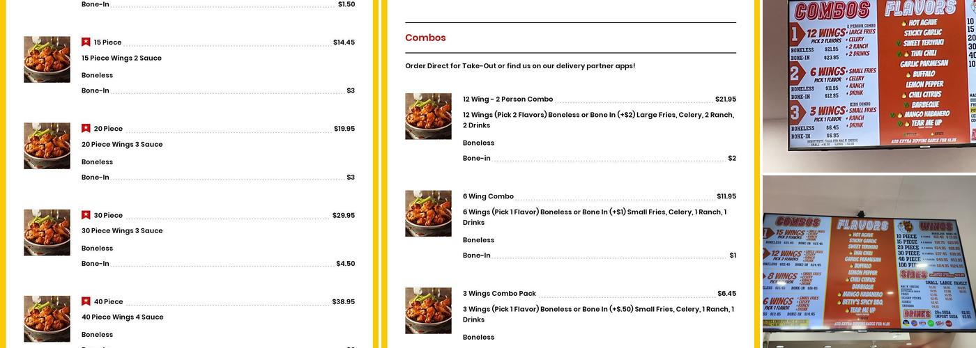 Wing Me Up Menu