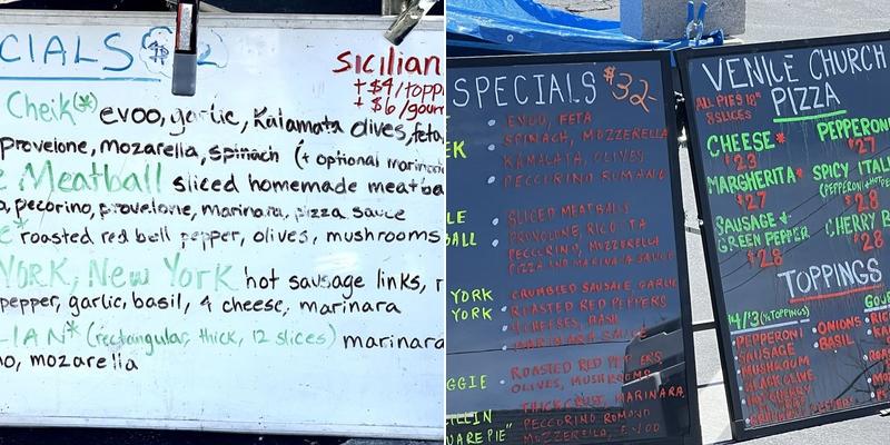 Petramale Pizza Menu