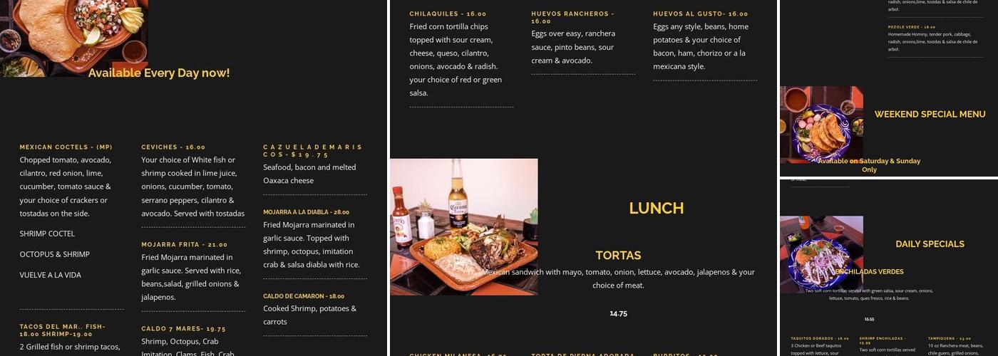 Sazón Latino & Catering Menu
