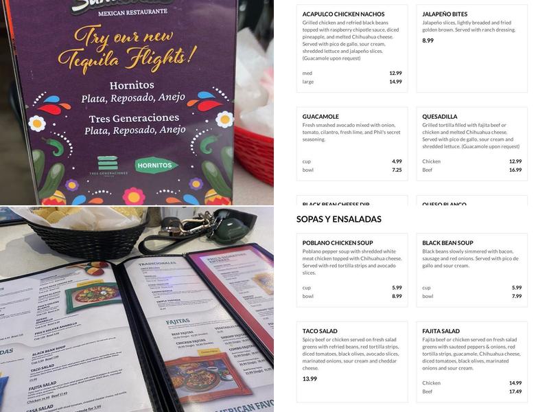 Phil Sandoval's Mexican Restaurante Menu