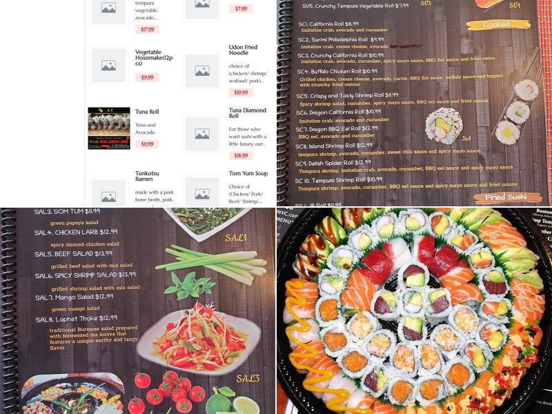 Kha sushi land Menu
