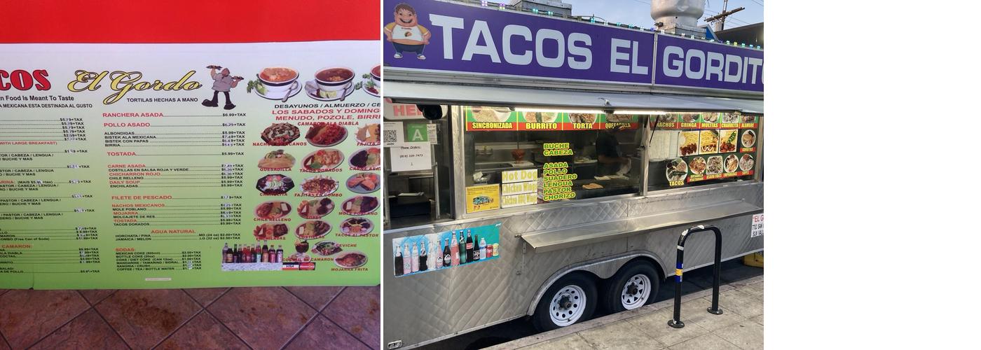 Tacos El Gordito Menu