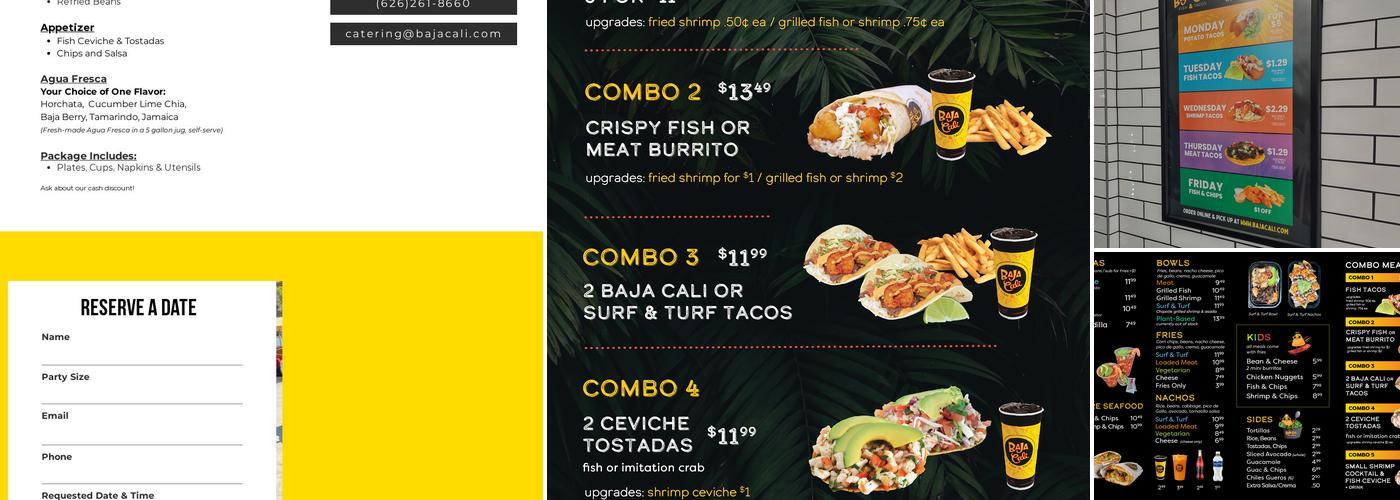 Baja Cali Fish & Tacos (Pasadena-Lake Ave) Menu