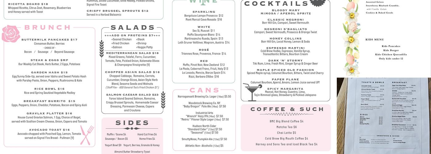 The Foundry Rose Menu