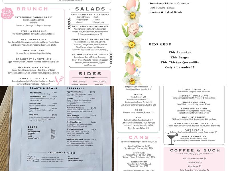 The Foundry Rose Menu