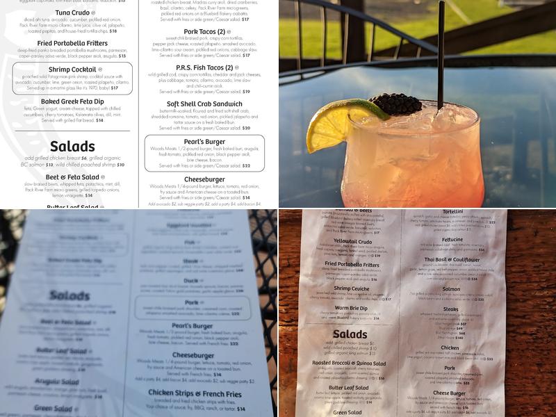 Pearl's on the Lake Menu