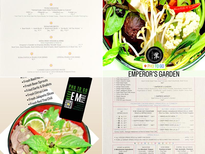 PHO To Go Menu