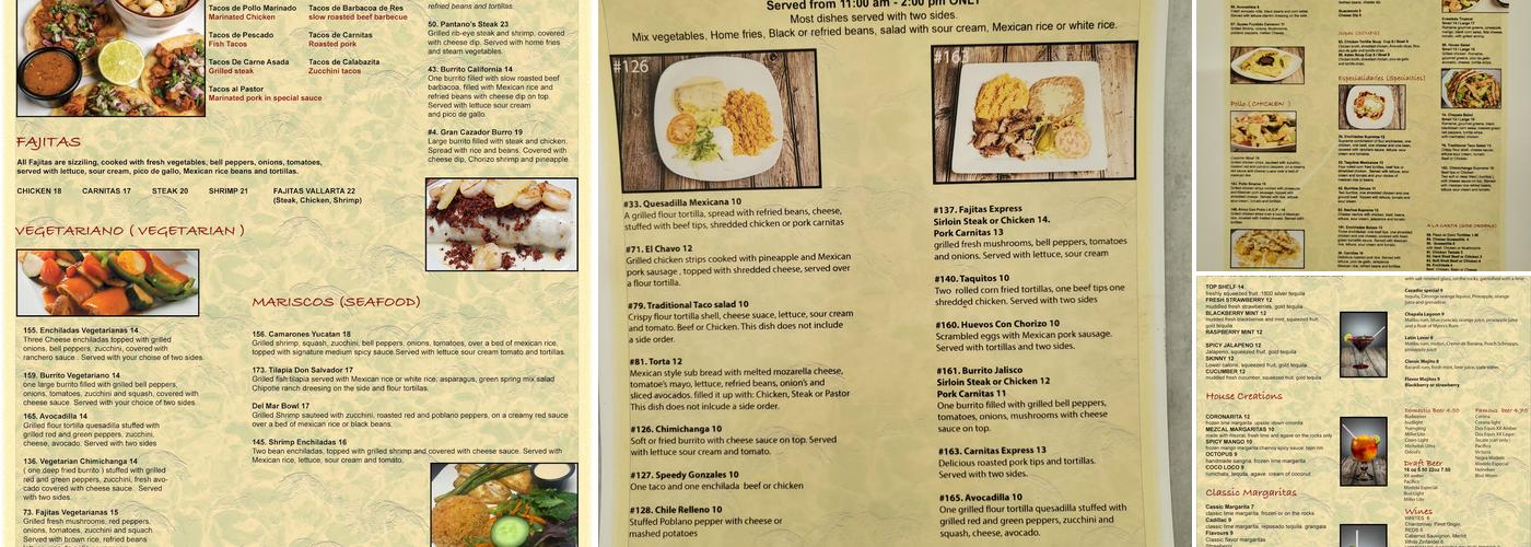 Cazador Mexican Grill Menu