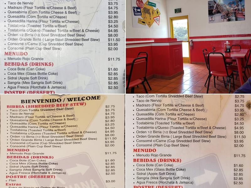 664 TJ Birrieria Menu