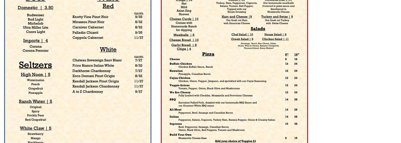 Pickwick Pizza CO Menu
