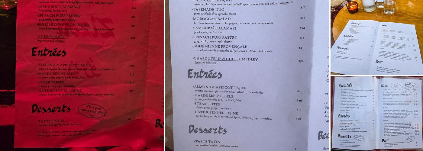 Zizou Menu
