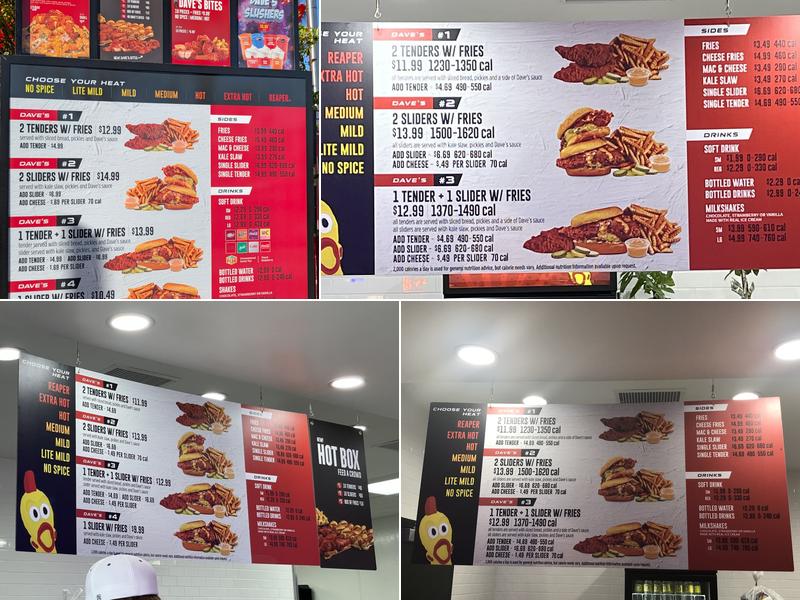 Dave's Hot Chicken Menu