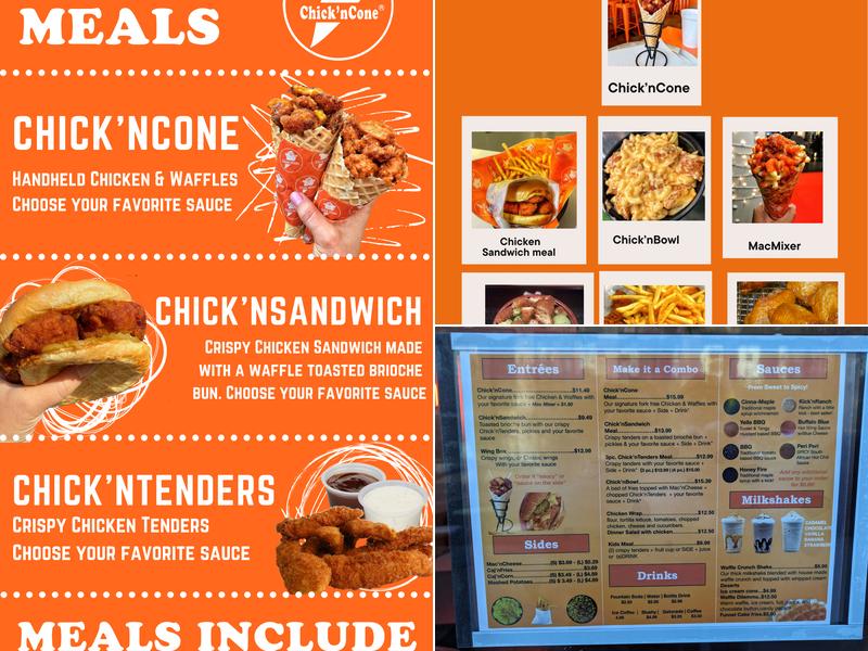 Chick'nCone Menu