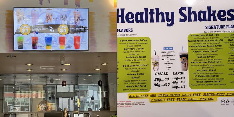 East Village Nutrition Menu