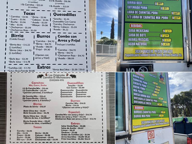 Carnitas el michoacano Menu