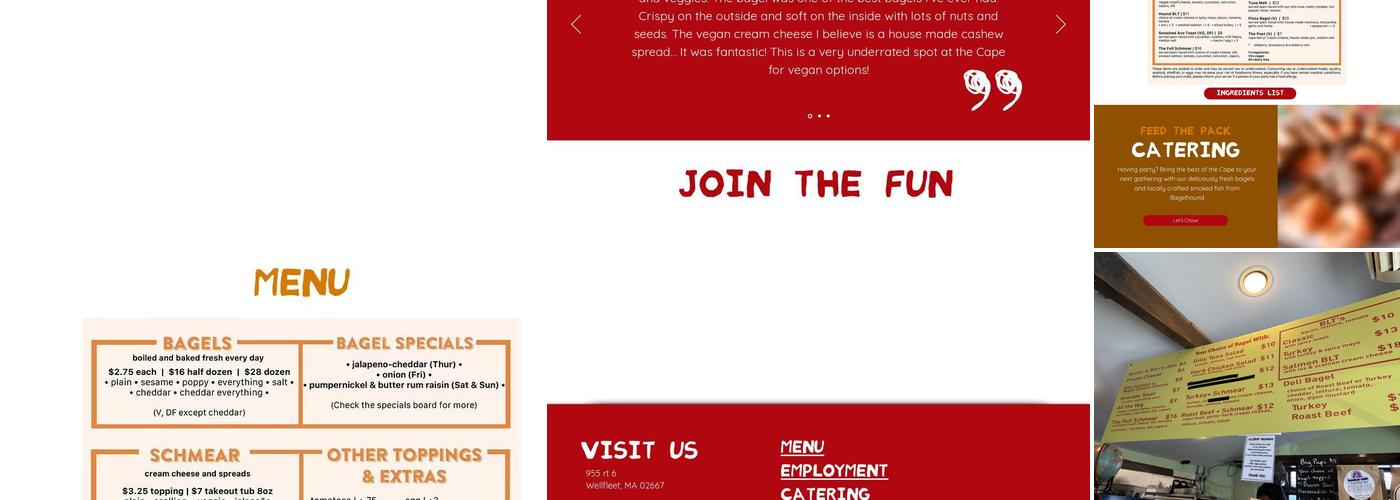 Bagel Hound Menu