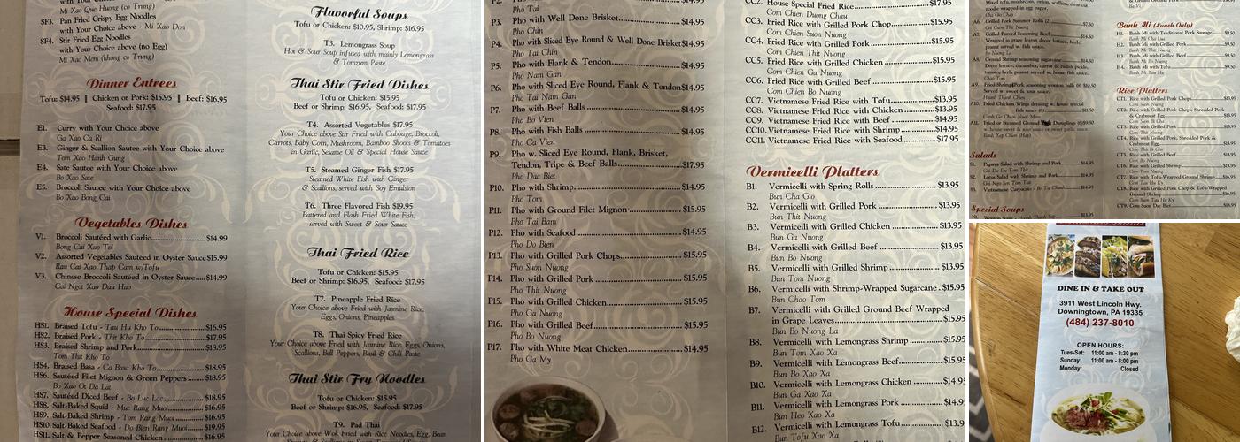 Pho Now Restaurant Menu