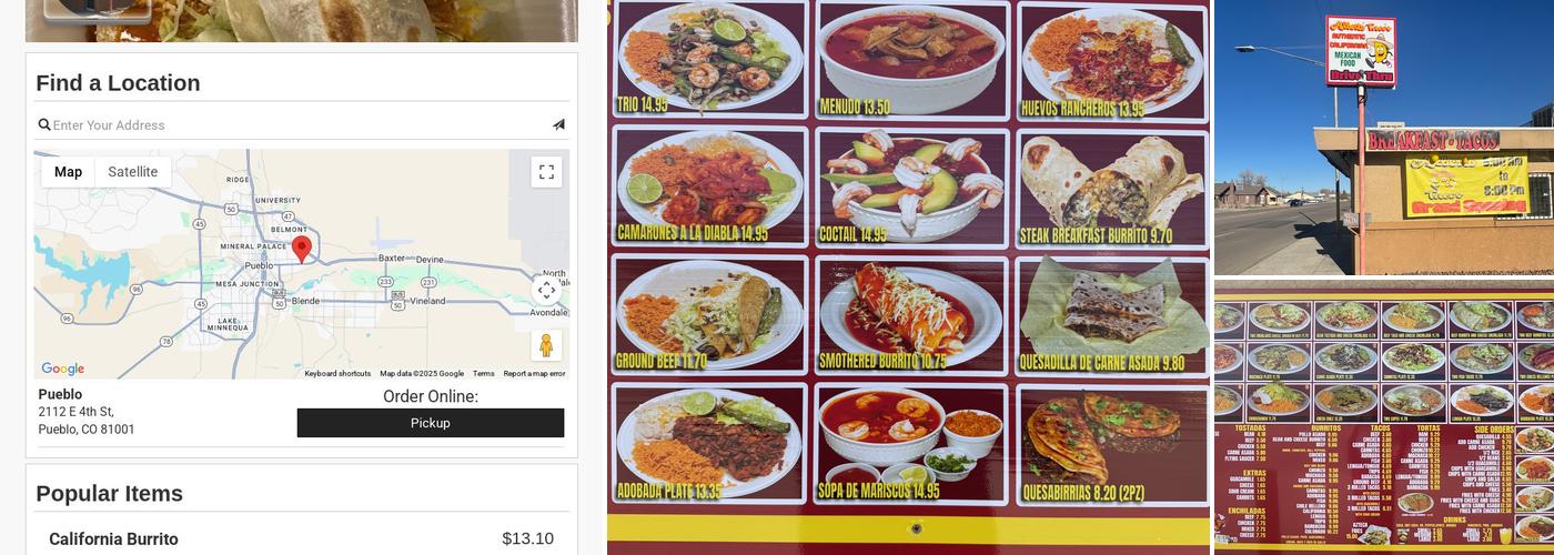 Taco Salsa Menu