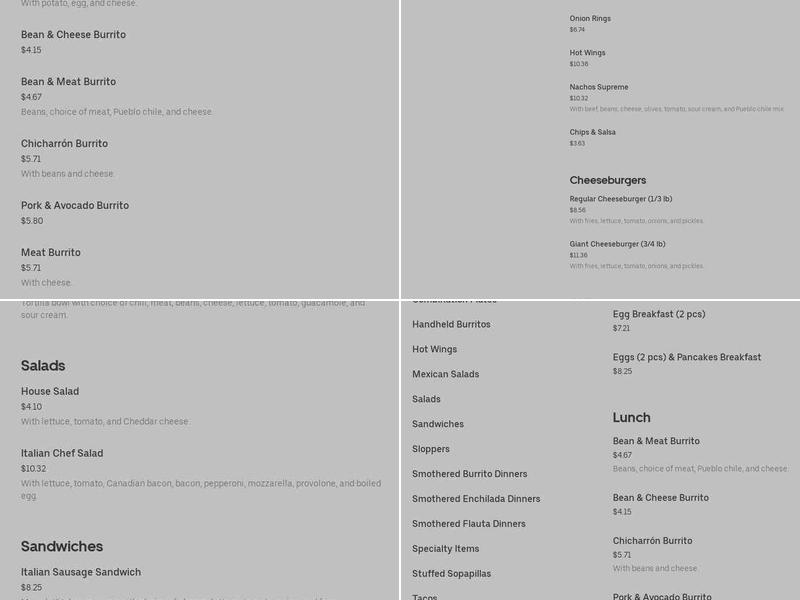 Mauro’s Kitchen Menu