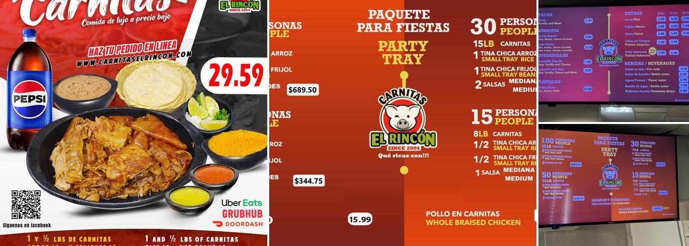 Carnitas El Rincon - Northgate Menu
