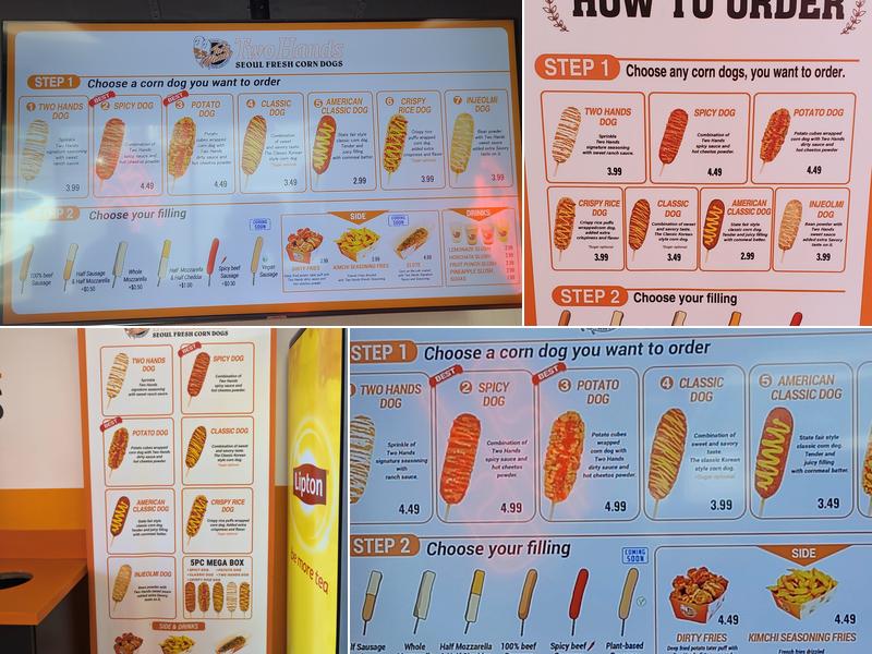 Two Hands Corn dogs Menu
