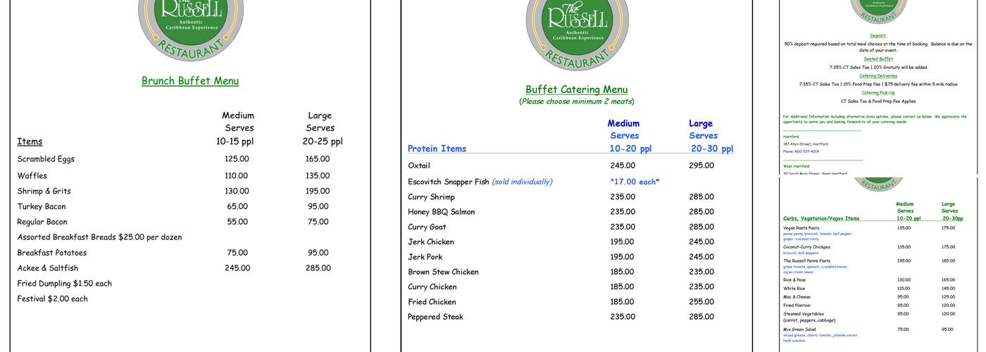 The Russell - Grab and Go Menu
