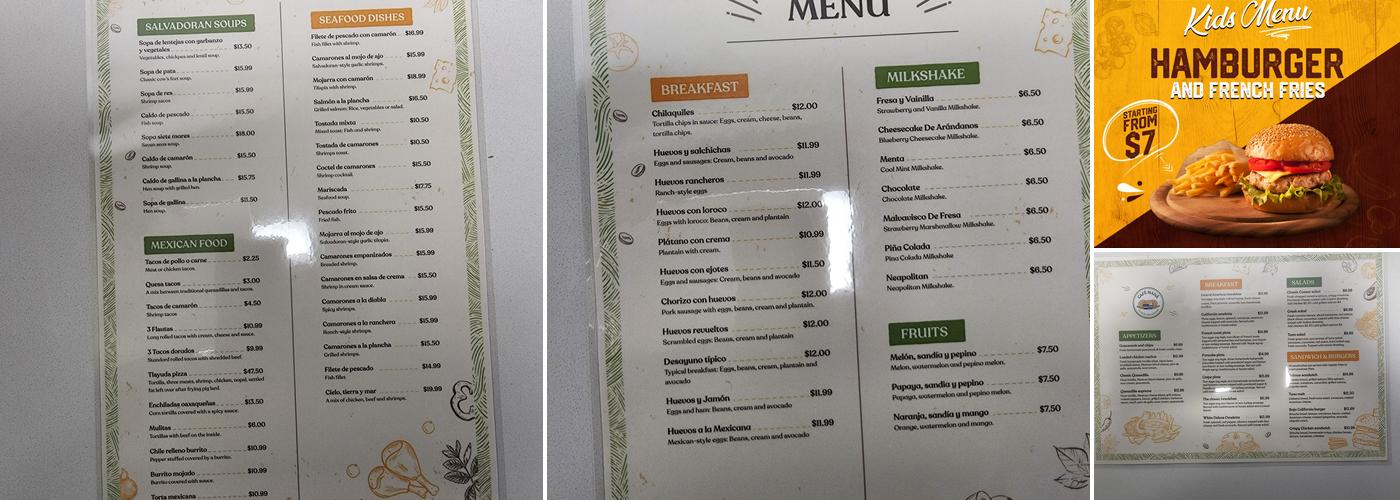 Cafe Mana Menu