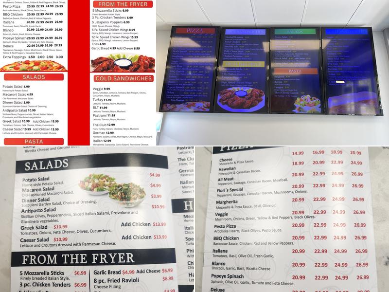 Fiori’s Pizza Menu