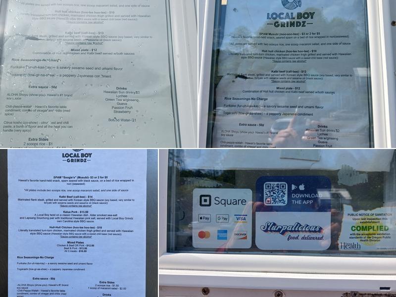 Local Boy Grindz Menu