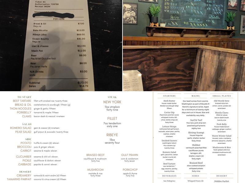 Old World Chophouse Menu