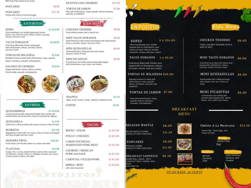 Antojitos Guerrero Mx Menu