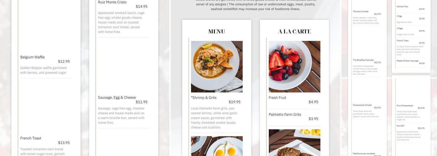 Breakfast At Ruiz Menu