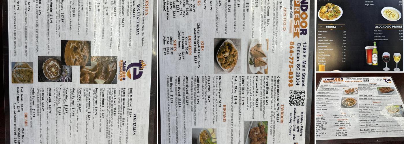 Punjabi Fusion Grill Menu