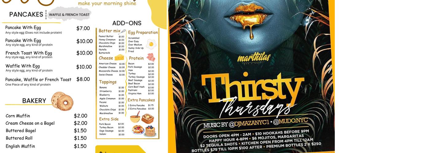 Marthitas Kitchen # 2 Menu