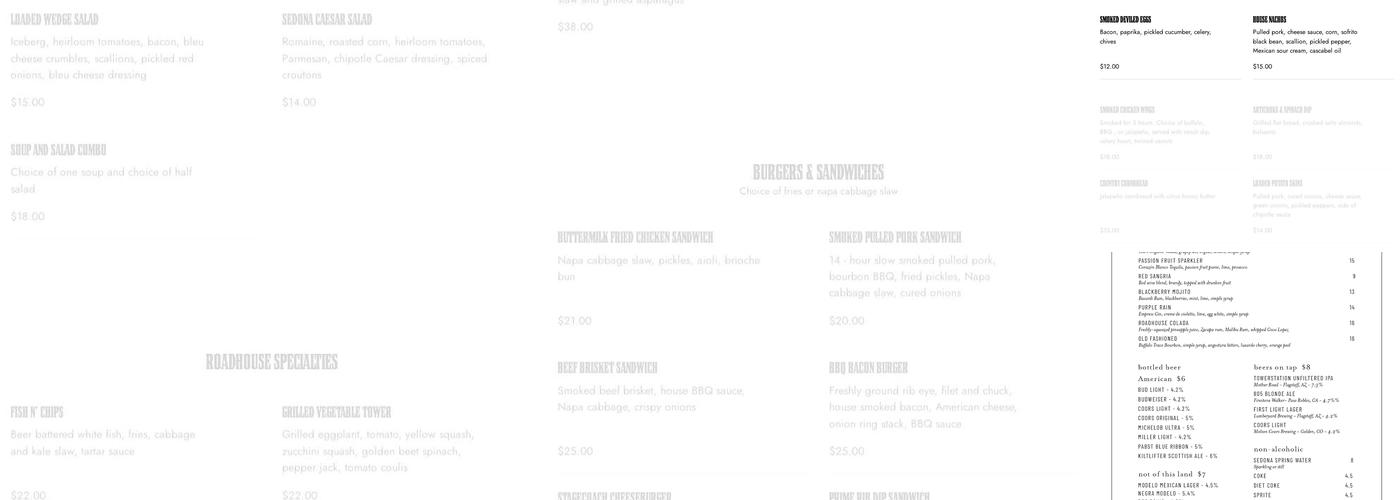 Stagecoach Menu