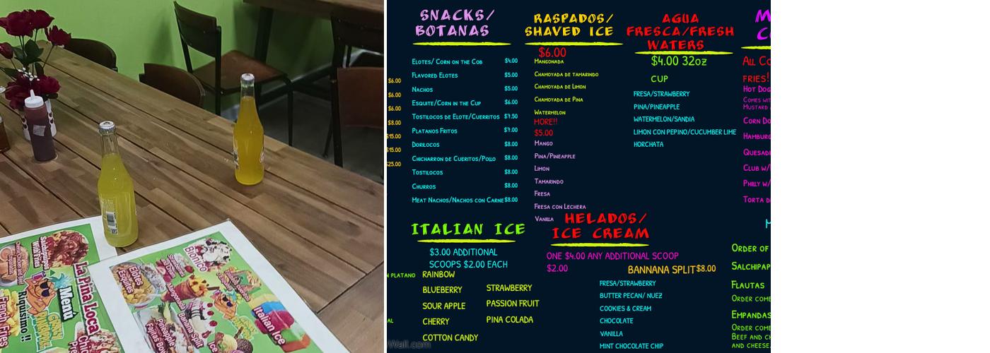 Crazy Pineapple Menu