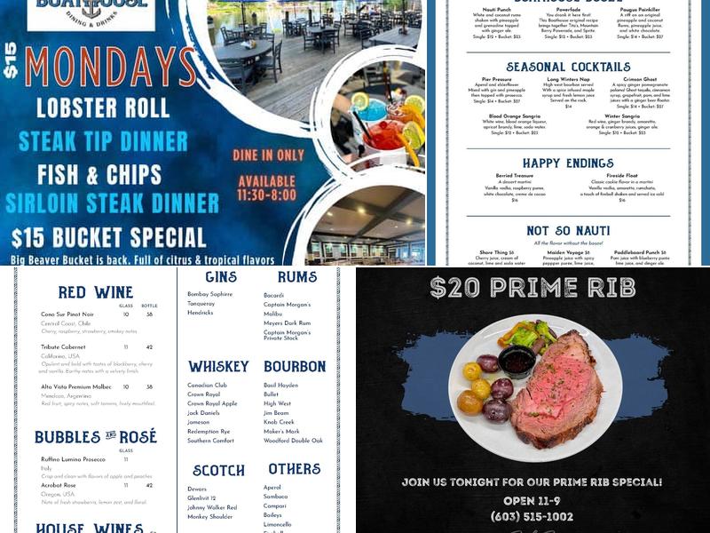 Back Bay Boathouse Menu