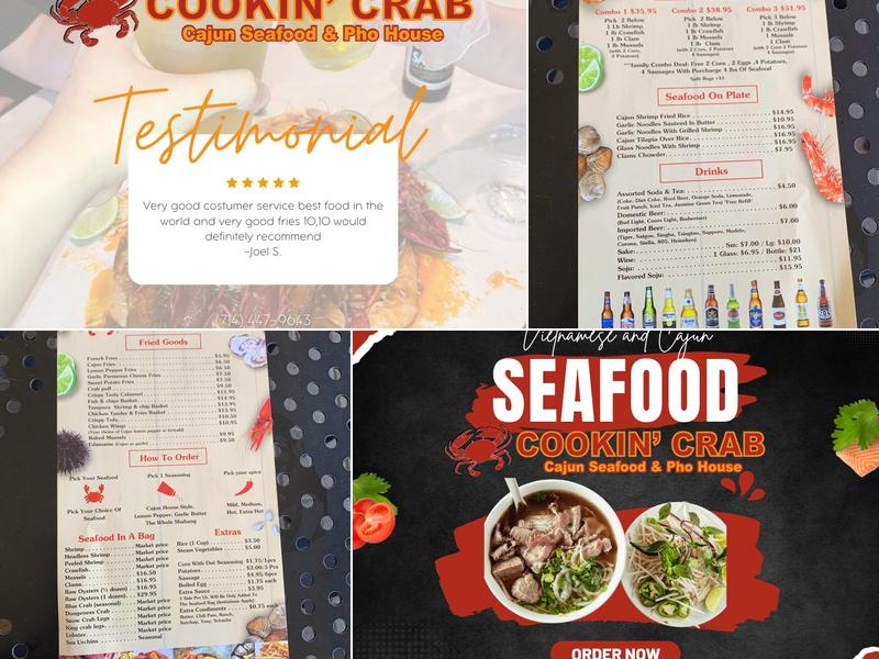 Cookin' Crab Menu